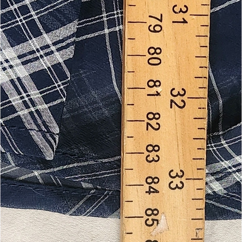 Lulu's Dress Size S Navy Blue White Plaid Chiffon 3/4 Sleeve Skate Mini - Picture 8 of 8